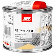 APP Poly Plast - Mastic polyester universel | Mastic carrosserie voiture pour réparation de acier, métal, aluminium, plastiques, béton, bois | Résine Polyester avec durcisseur | Beige clair | 0,2 Kg