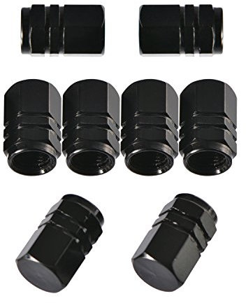 8 Unidades Tapa de válvula Tapones de válvula, Forma Hexagonal (Negro)