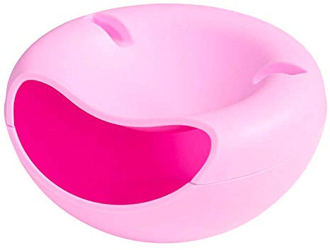 rukauf - Ciotola per spuntini, noci, semi con supporto per cellulare, colore: Rosa