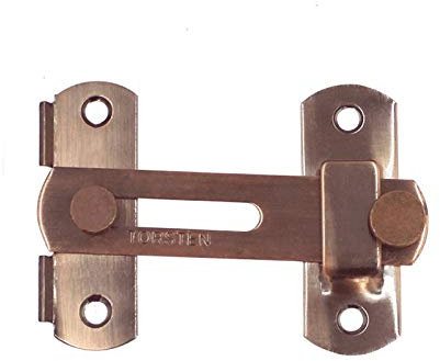 Tiberham Edelstahl-Flip-Riegel, robust, für Schiebetür, Türriegel, Sicherheitsschloss für Tür, Fenster, Schrank, Haustierkäfig, Montagezubehör, 100 x 70 mm (Bronze)