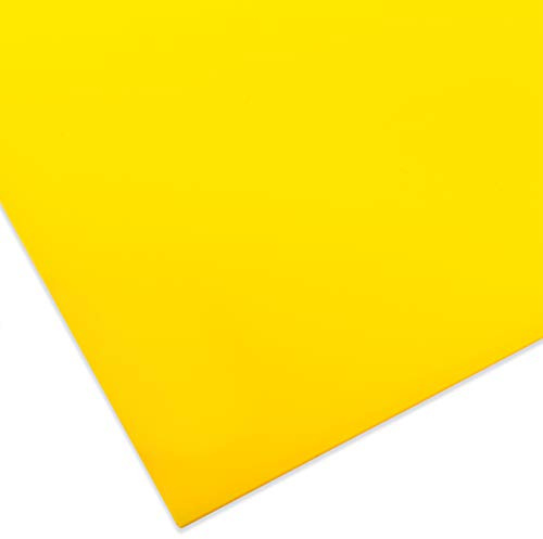PLEXIGLAS® GS färgat, mångsidigt och brottsäkert märkesakrylglas för ljusföremål m.m., 3 mm tjockt PLEXIGLAS® GS-platta i 25 x 50 cm, gul opak (1H01)