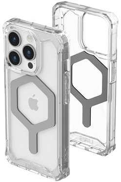 URBAN ARMOR GEAR UAG Case Compatible with iPhone 15 Pro Case 6.1 Plyo Ice/Silver Built-in Magnet Compatible with MagSafe Charging Rugged Anti-Yellowing Transparent Clear Dropproof Protective Cover