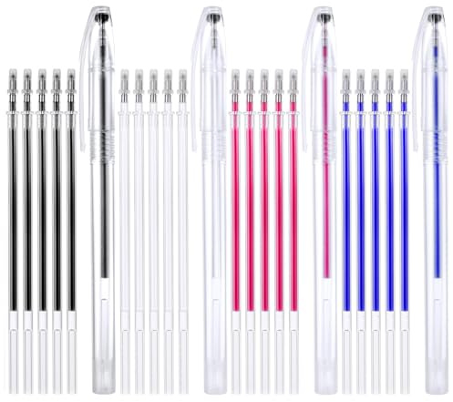 ARROMI 44 tizas de sastre, rotulador de tiza para sastre, bolígrafos borrables por calor, para máquinas de coser, marcadores de tela, uso durante la costura (4 colores)
