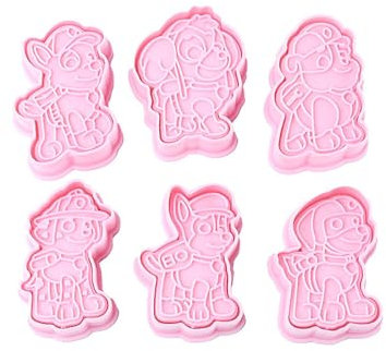 Cookie Cutters Set,6 PCS Animal Cookie Cutters for Kids 3D Dog Mould Plastic Biscuit Fondant Press Plunger Cutters Mould for Kids Cake Pastry