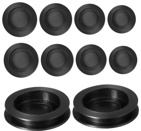 FELTECHELECTR Tappi in Gomma Per Salvadanaio 10 Pezzi Set Nero Rotondi Di Varie Misure Per Sostituzione, Pratici e Riutilizzabili, Accessori Resistenti Per Salvadanaio e Risparmio Domestico