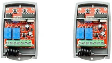 Eoslcusmvl 2X Receptor de Control Remoto Universal para Puerta de Garaje 433MHz12V-24V Abridor de Control de Portón Eléctrico 433.92MHz Código de Aprendizaje Rodante