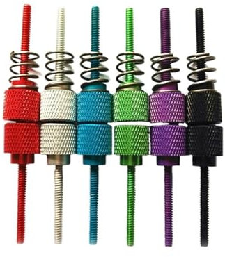 Fläktskruvar. PC-fläktskruvar 2st M3 M4 aluminiumfjäder, halkfria skruvar Handskruv räfflade tumme(Noir,With Spring M4)
