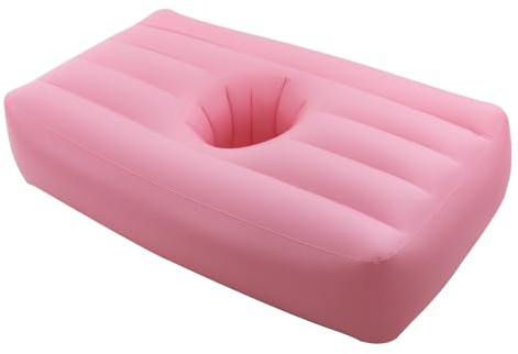 OLKKEFT 72 Inch Post Surgery Recovery Bed with Hole, Foldable PVC Inflatable Bed, PVC BBL Inflatable Bed with Electric Air Pump or Beach Tips, Poolside, Camping, Traveling, Hiking, Fishing (Pink)