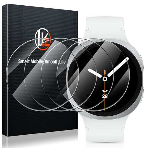 LK Lot de 4 films de protection d'écran pour Samsung Galaxy Watch 8 40mm, installation facile, résistant aux rayures, sans bulles, 9H, verre trempé pour Galaxy Watch 8 40mm [Nouveau modèle 2025]