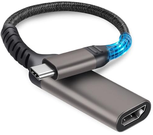 Adaptador USB C a HDMI 4K , Convertidor USB C a HDMI Salida de Vídeo y Audio para Samsung Galaxy/ Xiaomi Modelo de Teléfono, iPhone 16 15 Series, MacBook Pro/Air, iPad Mac XPS Surface (Gris Plateado)
