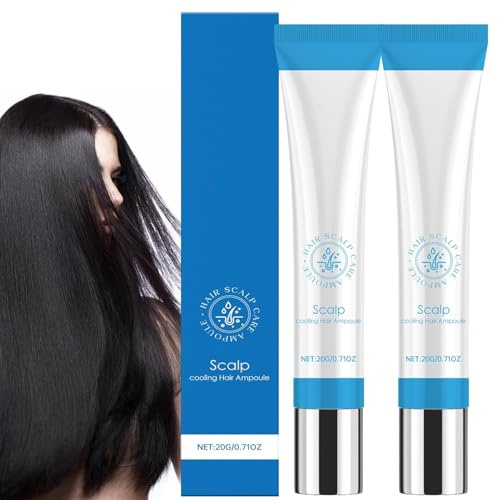 Sérum para el cuero cabelludo, ampolla de crecimiento del cabello con efecto refrescante, 2 unidades para mantener el cuero cabelludo limpio, mejora el brillo del cabello, no graso