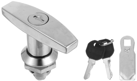 TOVINANNA Serrure Poignée en T avec Clés - Verrouillage pour Armoire Métallique, Boîte à Outils et Coffret Électrique, Poignée de Remplacement pour Porte de Camping-car et RV