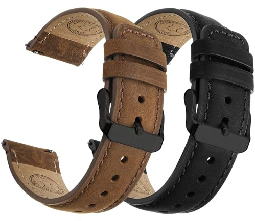 Fullmosa 24mm Quick Release Leather Watch Bands for Suunto