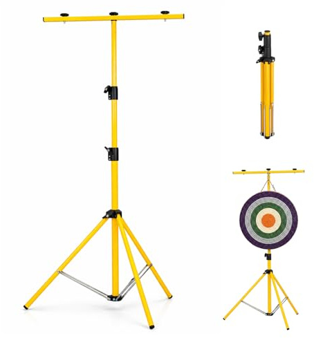 Outdoor Adjustable Archery Target Stand, Portable Mobile Tripod with Height Adjustment Ideal for Backyard & Shooting Range, Suitable for Outdoor Arrow Training Practice, Lightweight and Easy to Set Up