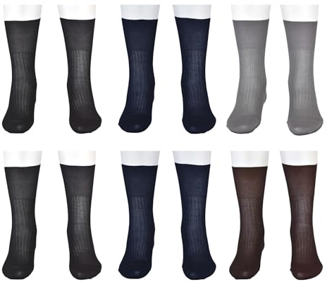 BESTCALZE - Confezione da 6 Paia Calze Uomo Sanitarie Cotone Filo di Scozia, Calzino Uomo Sanitario, Calza Uomo Senza Elastico Per la Circolazione e Diabetici, 100% Made in Italy