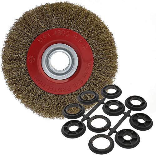 OTOTEC Brosse circulaire en acier pour nettoyer touret à meuler, diamètre 125 mm/150 mm/200 mm, 200mm
