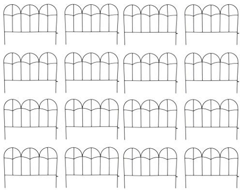 DARO DEKO Beetzaun aus Metall 36 x 46cm schwarz 16 Stück