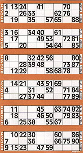 Bingo Jumbo-Tickets, 8 Hefte mit 750 Stück, Braun