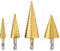Aohoo 4 pièces Foret Fraise Meche Etage,HSS Inox Metal [ Ø 5-35mm, 4-32mm, 4-20mm, 4-12mm | Acier Haute Vitesse Enduit pour Titane],Foret Etage pour Percage sur Bois, Acier Inoxydable, Tôle, Laiton