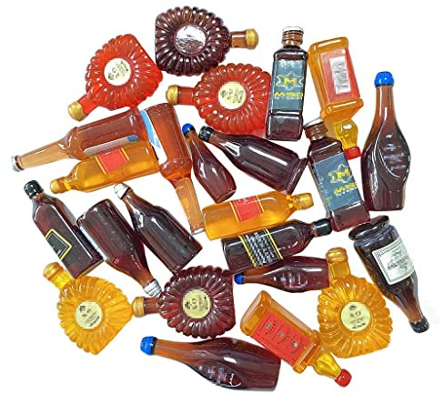 Juland 24 mini botellas de vino de resina, botellas de cerveza en miniatura, casa de muñecas, comedor, comedor, decoración, coloridas, botellas de zumo en miniatura, vajilla, casa de muñecas, modelo