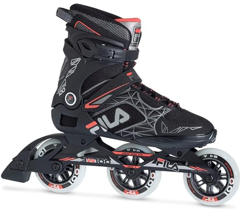 FILA Legacy Pro 100 Inline Speed Skates for Men | Precision, Performance, and Stability for Training in Outdoor and Indoor Rinks - Red, Black, Men 11