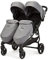 Ickle Bubba Venus Prime Doppelkinderwagen - geeignet von Geburt bis 15 kg (ca. 3 Jahre), leichter, faltbarer Zwillingskinderwagen mit Neugeborenenkokon, 2 Fußwärmern und Regenschutz (Raumfahrt Grau)