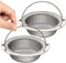 Tahbarshi 2 Piezas Colador Fregadero, Tamiz del Fregadero de Cocina del Acero Inoxidable, Filtro de Drenaje de Fregadero con Asa para Evitar Obstrucciones, 11 cm x 2 cm