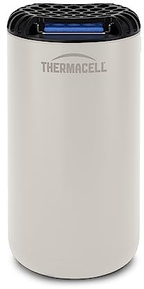 Thermacell Mückenabwehr Protect Basisgerät ohne Wirkstoffplättchen, innovatives Mückenschutz Standgerät in modernem Design, für Garten, Terrasse und Camping, Creme, Weiß