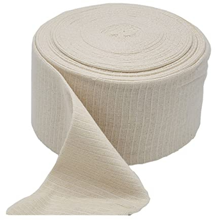Elastic Tubular Support Bandage - Reusable Elastic Tubular Compression Bandage Roll for Leg, Knee, Thigh, Arm & Elbow - Cotton Spandex, Natural Color (E (3.5 Inches x 33 Feet))