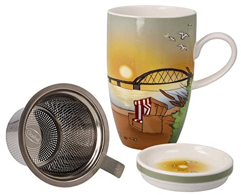 Taza de té con tapa y colador Seaview - Scandic Home