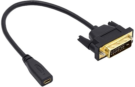 CY-kabel DVI 24+1 hane till Micro HDMI 1.4 Typ-D 4K hona förlängningskabel för dator HDTV-grafikkort UHD 20 cm