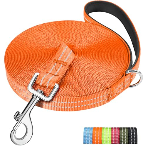 X XBEN Long Line Dog Lead, 3M 5M 10M 15M 20M 25M 30M Reflective & Lightweight Recall Training Lead for Dogs with Soft Padded Handle, Strong Extra Long Leash for Large Medium Small Puppy Dog