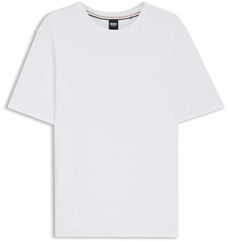 BOSS Mens Waffle T-Shirt Waffle-Structured Pyjama T-Shirt with Embroidered Logo