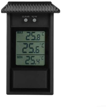 Termometro da serra, display digitale, impermeabile, per interni ed esterni, colore nero