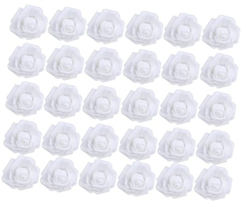 IMIKEYA 100pezzi Bianche Artificiali in Schiuma Fiori Decorativi Di Rosa Per Matrimoni e Feste Teste Di Fiori Di Rosa Per Fai Da Te