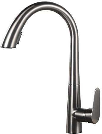 Grifo de Cocina con Manguera extraíble, Grifo de Lavabo de Cocina de latón de un Solo Nivel con rociador desplegable, grifos de Fregadero de Cocina con 2 Modos de rociado, Grifo Mezclador de Cocina