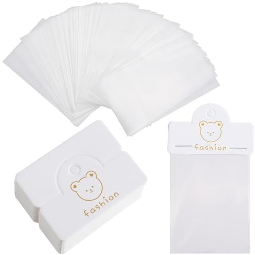 SOFPLATE 160 set Da 1.97 x 2.56 pollici per Braccialetti Borse Espositive per Gioielli In Carta Biglietti Da Visita OPP Carta Fatta A Mano Intestazione Pieghevole Carta Artigianale per Mostrare Bracci