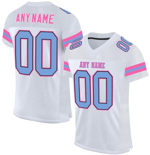 Maillot Personnalisé pour Adulte et Enfant, Homme et Femme Ballon Football Americain Oversize Sport Tee Rugby Shirt Personnalisable avec Nom Numéro L'équipe