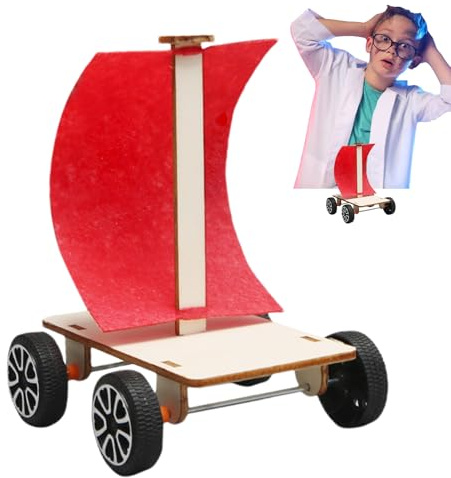 Kit de Construction de Voiture en Bois - Véhicule éolienne Bricolage pour | Kit de modèle Stem Pratique, construisez Votre Propre Projet d'artisanat pour, Cadeau éducatif