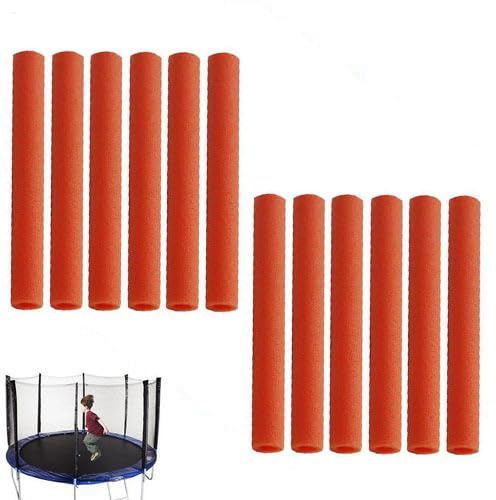 12 tubos de espuma para trampolín, protector de barra de trampolín, fundas de repuesto para barras de trampolín, accesorios prácticos para camas elásticas en interiores y exteriores