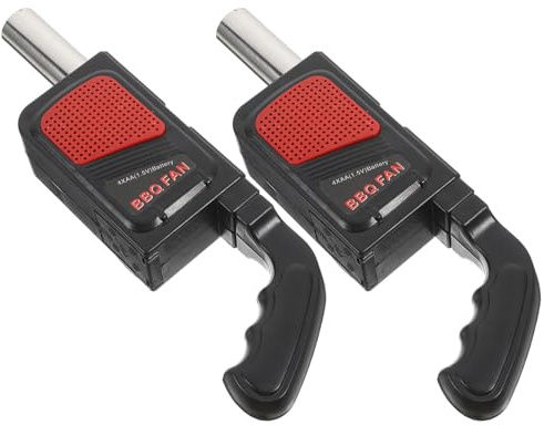 Outanaya 2pcs Electric Bbq Fan Fire Starter for Outdoor Grilling Handheld Charcoal Air Blower Tool Portable Fireplace Blower for Camping and Picnic Use