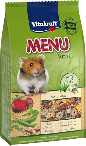 Vitakraft Menu Vital, Hamsterfutter, mit Gemüse, mit Nüssen, mit lebenswichtigen Vitaminen und Mineralien, ohne Zusatz von Zucker (1x 1kg)