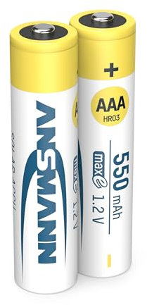 ANSMANN MaxE Solar Micro AAA Tipo 550mAh Batteria Ricaricabile ad Alta Capacità 2x Micro AAA HR03