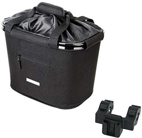 Bluebird De Lux Fahrrad Lenkertasche Quick-Clip 20 Liter Lenkerkorb Nero + 2 Lenkerhalter