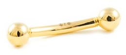 Monde Petit Piercing per sopracciglio tondo 3 mm - oro giallo 9k (375) - Scatola Regalo - Certificato di garanzia