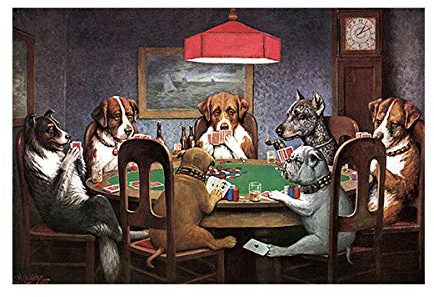 BBSJX Perros Jugando Al Póker Carteles E Impresiones De Estilo Divertido Cuadros De Pintura sobre Lienzo En La Pared Decoración Decorativa Abstracta para El Hogar-40X50Cm_No_Frame