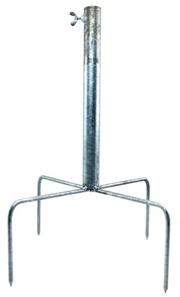 BISOMO Sonnenschirmständer Rasendorn Erdspieß verzinkt 27-35 mm Schirmhalter Garten rasenschonend, Sonnenschirmständer:35 mm