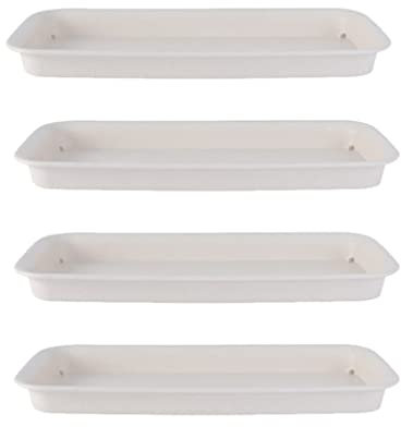Cabilock 4pcs Windowsill Plant Trays, 12inch Plant Pots Drip Saucer, Rectangular Flower Box Dish for Sill Window Succulent Shelf Indoor Garden