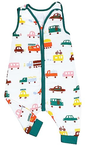 FLYISH DIRECT Saco de Dormir con Pies para Niño, 0,5 TOG de Algodón Muselina, para Verano