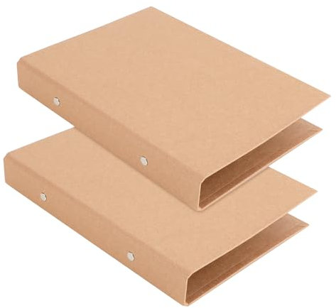 2 Stück A5 Ringbuch Nachfüllbar Kraftpapier, Ringordner Mit 2 Ringen, Zum Hinzufügen Broschüren-Cover Papiere Lose Blätter für Schule & Büro